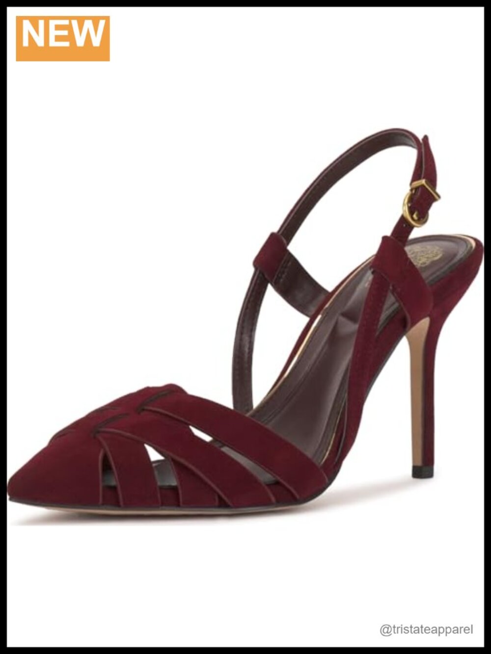Suede Stiletto Heel Slingback Pumps, Pointed Toe